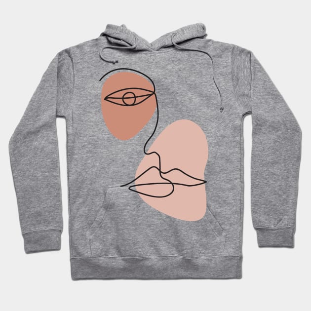 Abstract one line face Hoodie by foxeyedaisy